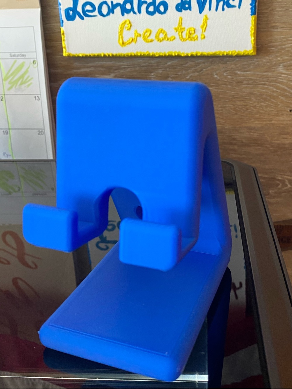 Blue plastic Phone holder